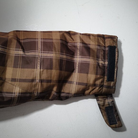Capsize Men's Size Large Tan & Brown Plaid Lined Hooded Jacket - Picture 10 of 14